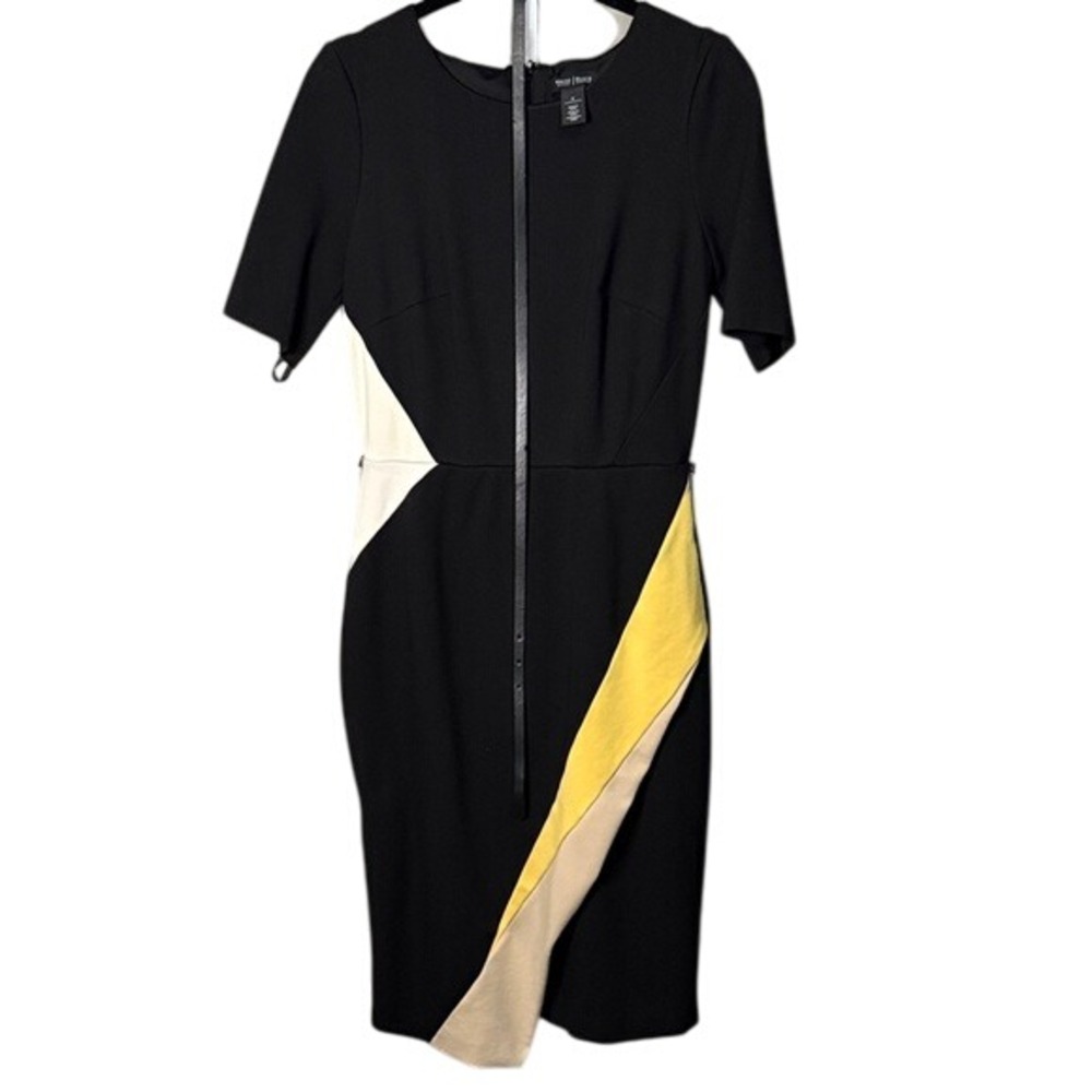 White House Black Market Color Block Sheath Dress - Career Cocktail